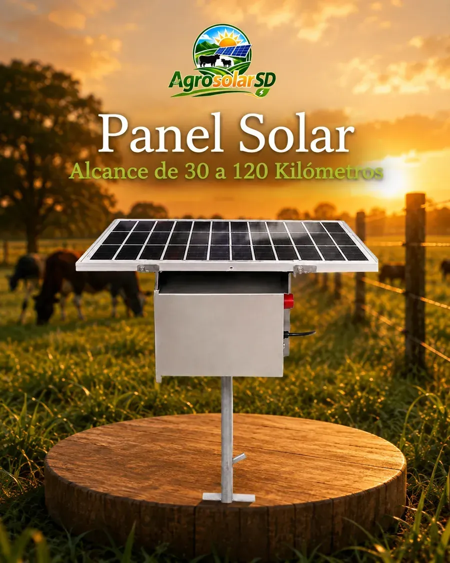 Panel solar con gabinete en poste